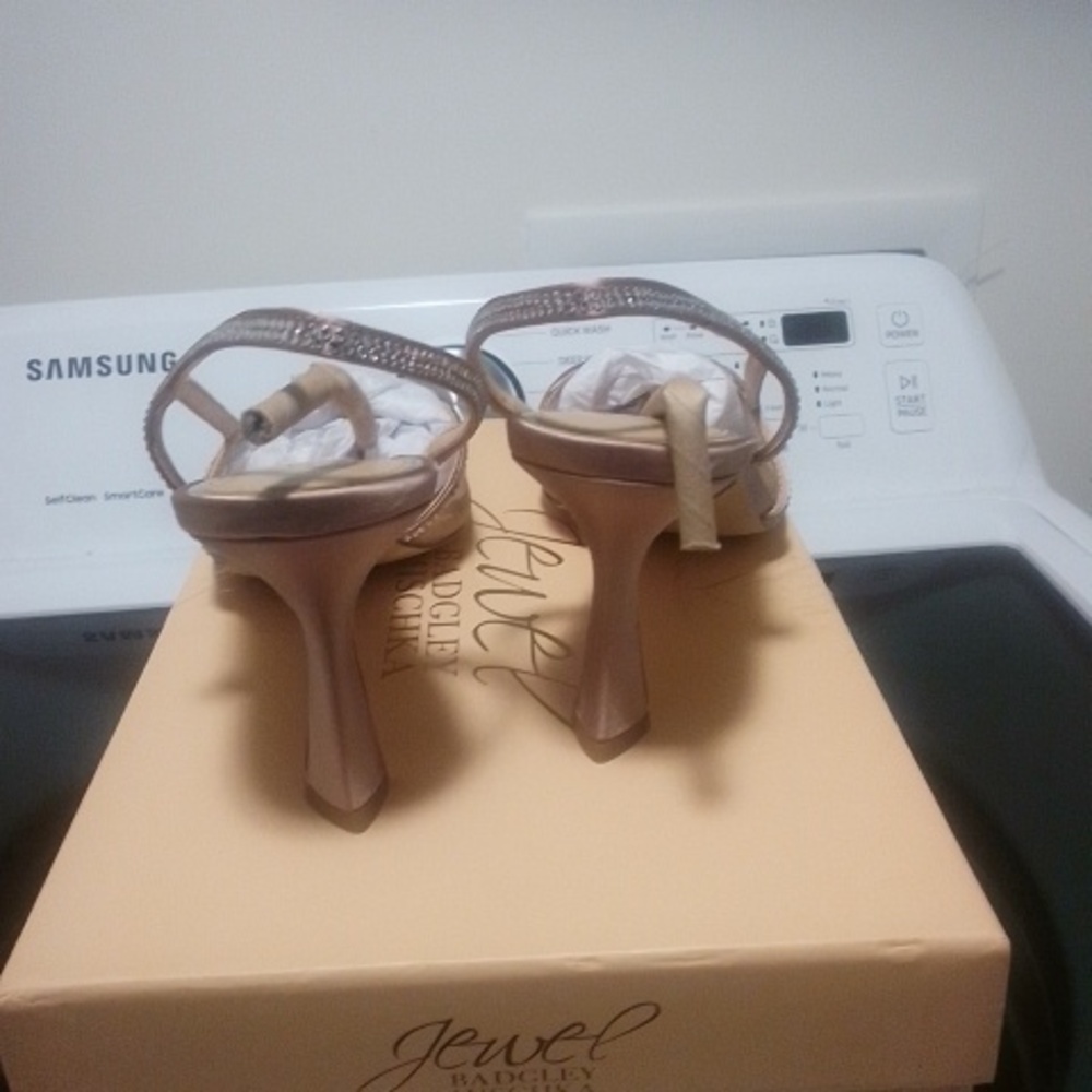 NWT NIB Jewel Badgley Mischka Tammy Blush/ Mesh Heels - Picture 4 of 7